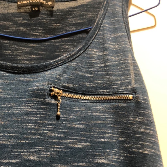 Candy Couture tank top in a mottled blue. Size L - Picture 2 of 5